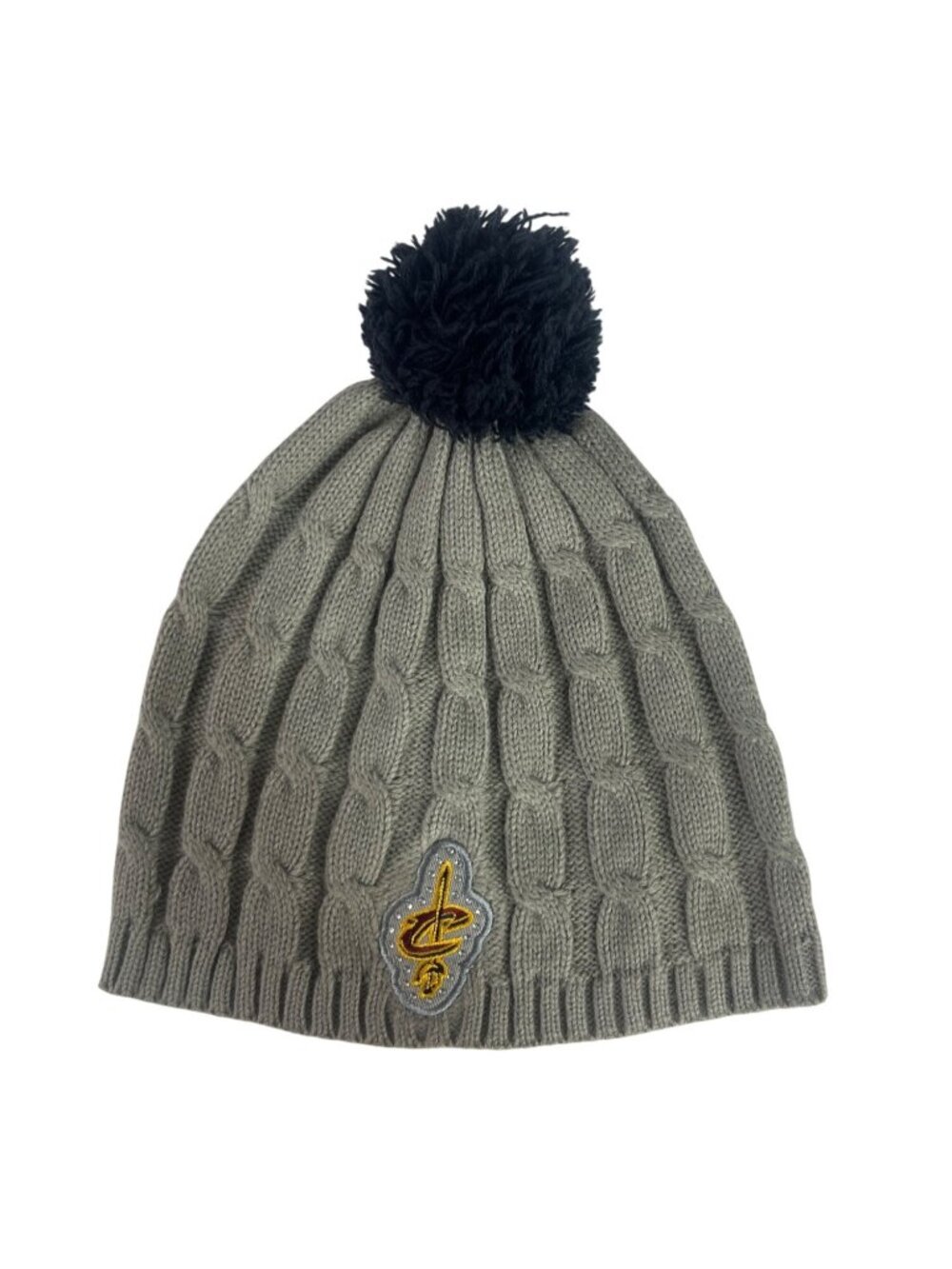 Cleveland Cavaliers Knit Beanie OS Gray Black Pom Embroidered Logo